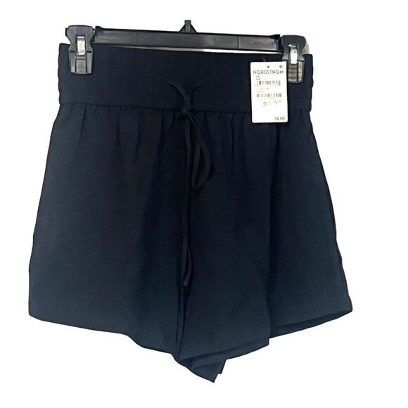 Open Edit Tie Waist Pull-on Shorts in Black, XS - Picture 1 of 9
